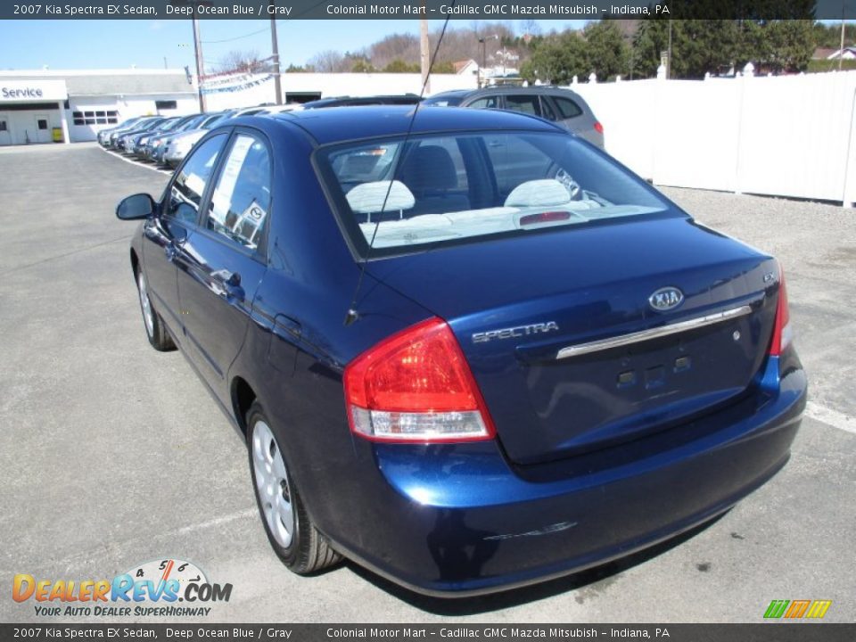 2007 Kia Spectra EX Sedan Deep Ocean Blue / Gray Photo #4