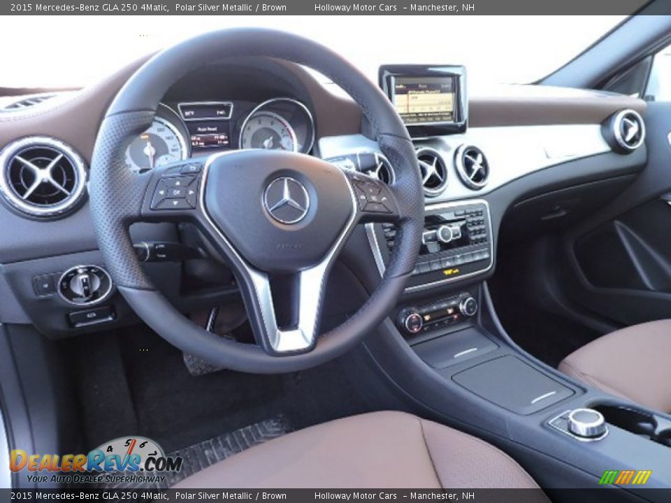 2015 Mercedes-Benz GLA 250 4Matic Polar Silver Metallic / Brown Photo #10