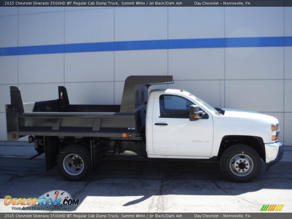 Summit White 2015 Chevrolet Silverado 3500HD WT Regular Cab Dump Truck Photo #2