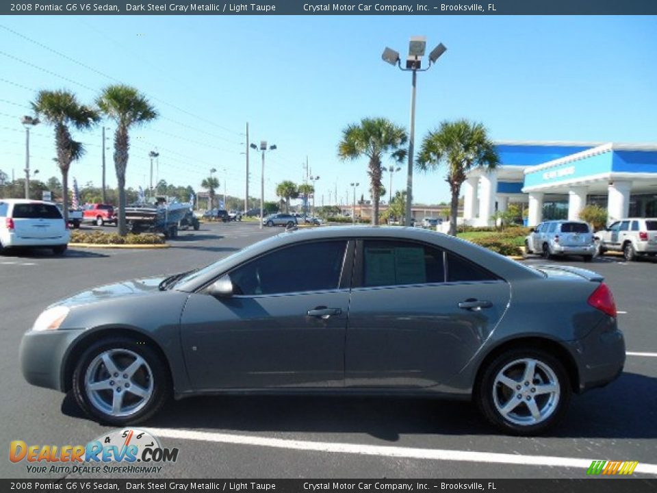 2008 Pontiac G6 V6 Sedan Dark Steel Gray Metallic / Light Taupe Photo #2