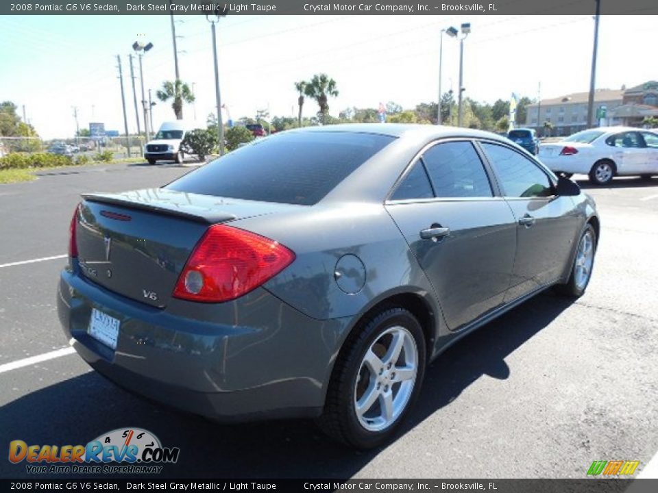 2008 Pontiac G6 V6 Sedan Dark Steel Gray Metallic / Light Taupe Photo #8