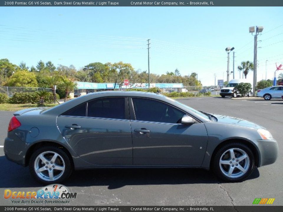 2008 Pontiac G6 V6 Sedan Dark Steel Gray Metallic / Light Taupe Photo #9