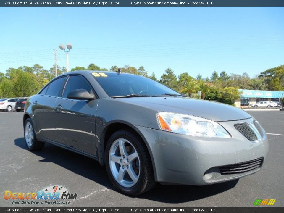 2008 Pontiac G6 V6 Sedan Dark Steel Gray Metallic / Light Taupe Photo #10