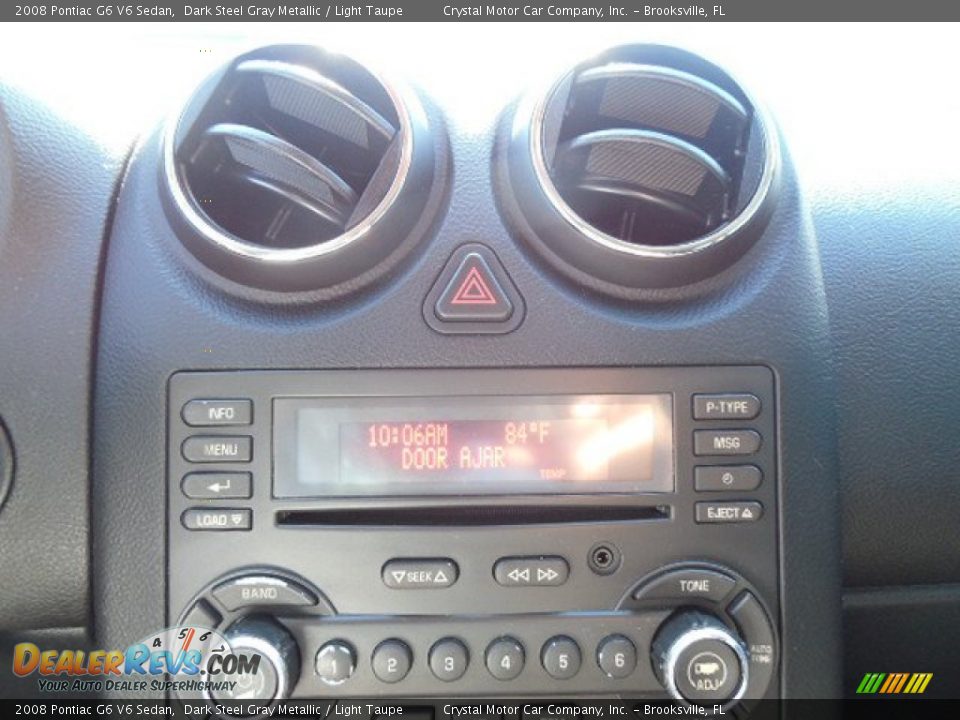 2008 Pontiac G6 V6 Sedan Dark Steel Gray Metallic / Light Taupe Photo #15
