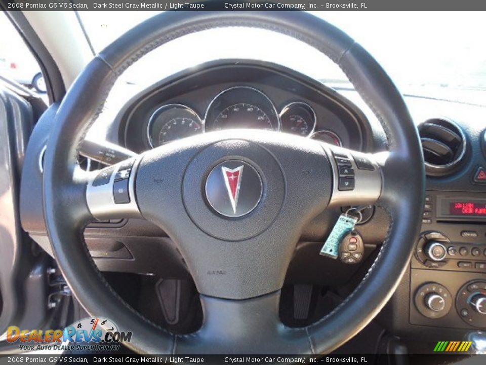 2008 Pontiac G6 V6 Sedan Dark Steel Gray Metallic / Light Taupe Photo #18