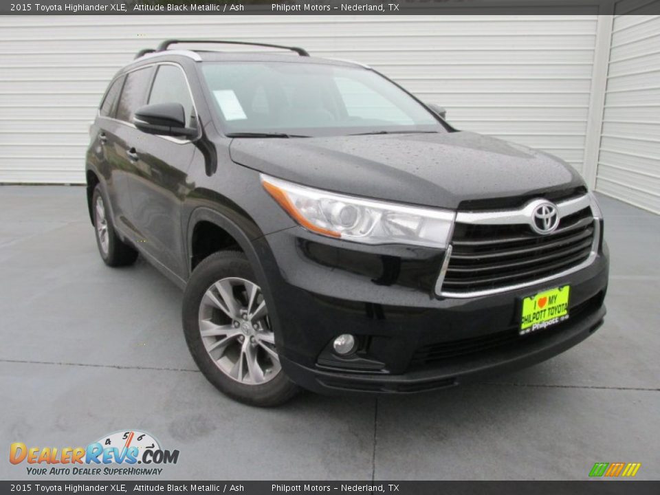 2015 Toyota Highlander XLE Attitude Black Metallic / Ash Photo #1