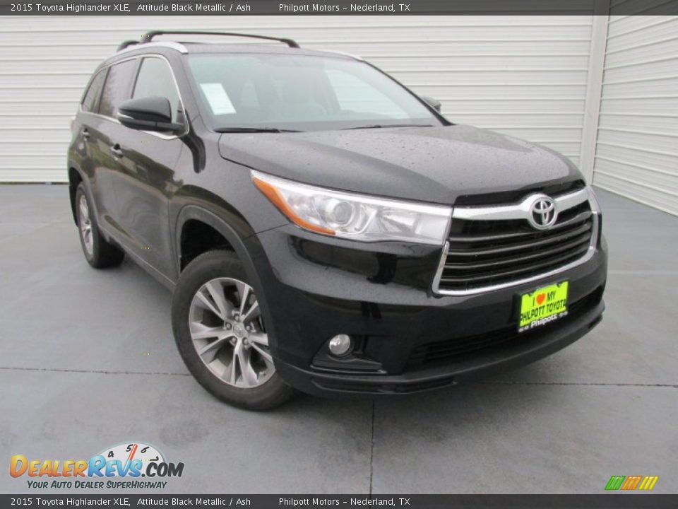 2015 Toyota Highlander XLE Attitude Black Metallic / Ash Photo #2