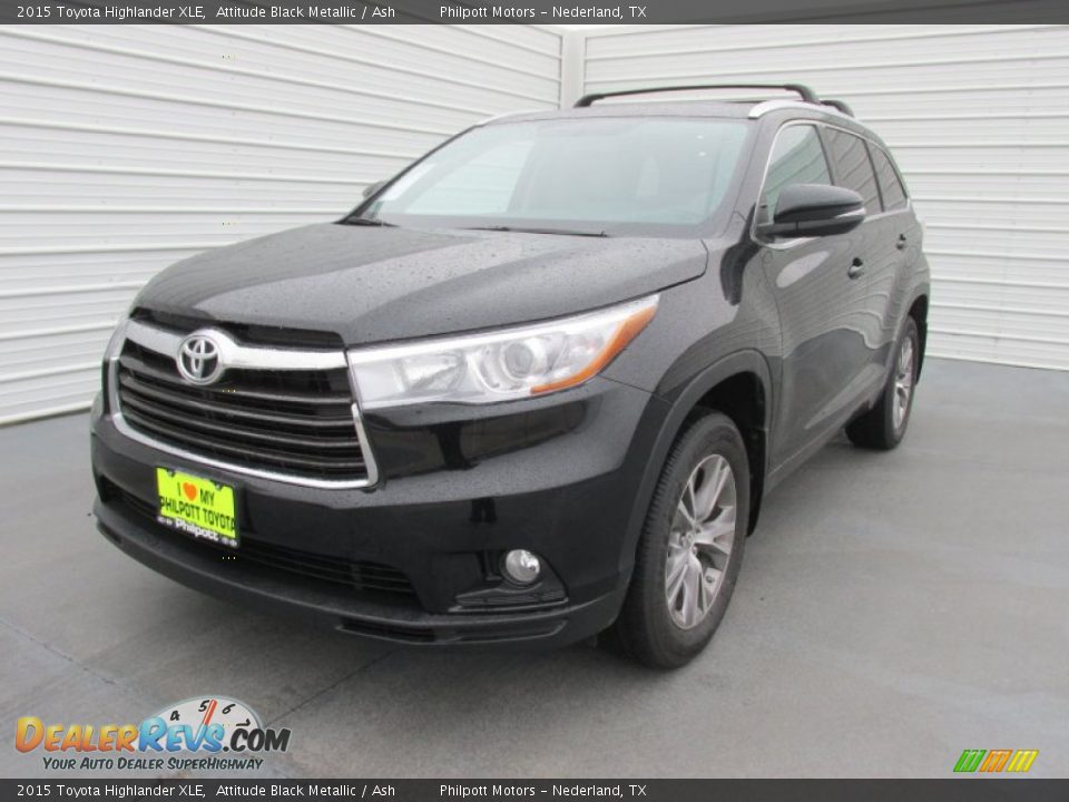 2015 Toyota Highlander XLE Attitude Black Metallic / Ash Photo #7
