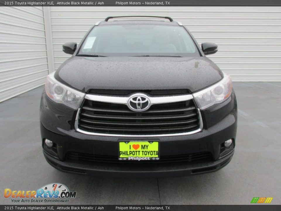 2015 Toyota Highlander XLE Attitude Black Metallic / Ash Photo #8