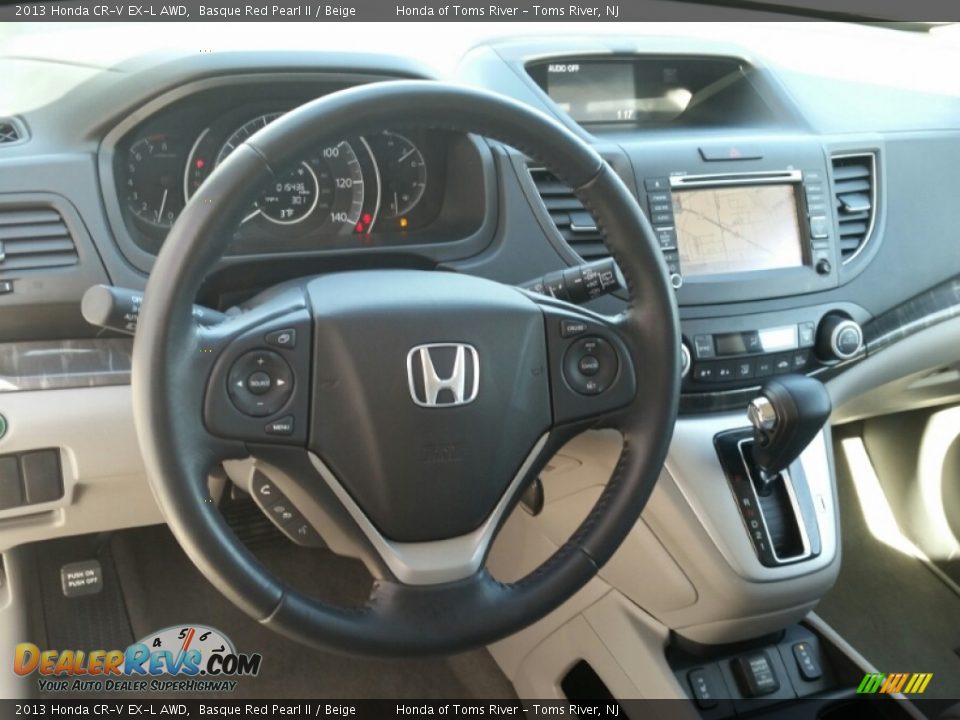 2013 Honda CR-V EX-L AWD Basque Red Pearl II / Beige Photo #14