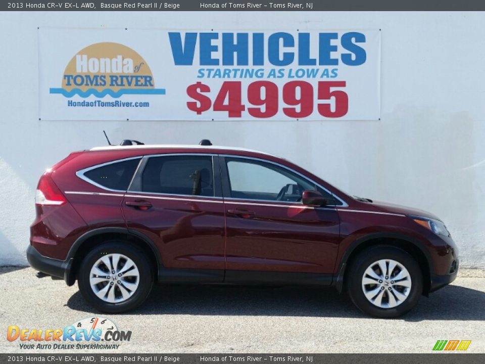 2013 Honda CR-V EX-L AWD Basque Red Pearl II / Beige Photo #25