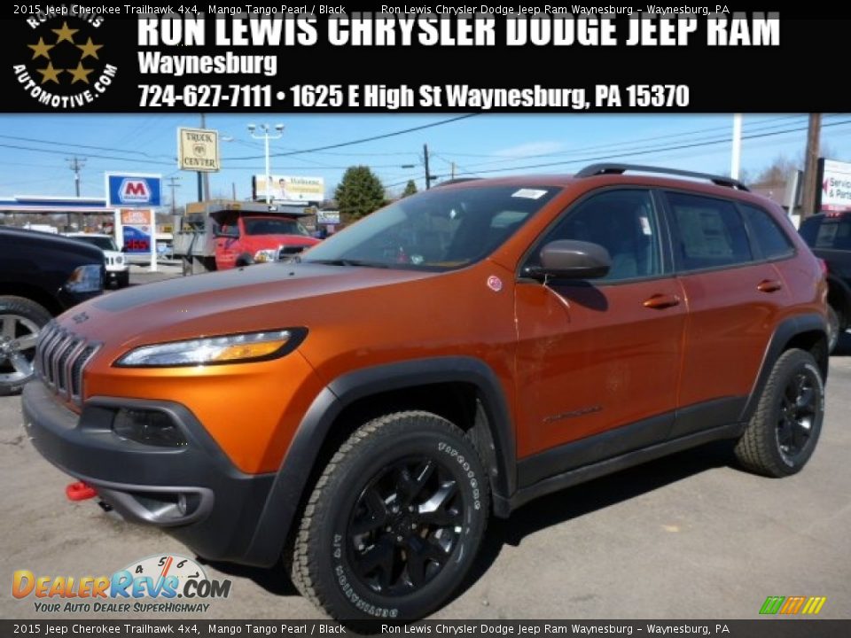 2015 Jeep Cherokee Trailhawk 4x4 Mango Tango Pearl / Black Photo #1