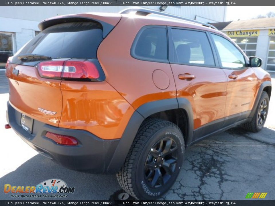 2015 Jeep Cherokee Trailhawk 4x4 Mango Tango Pearl / Black Photo #6