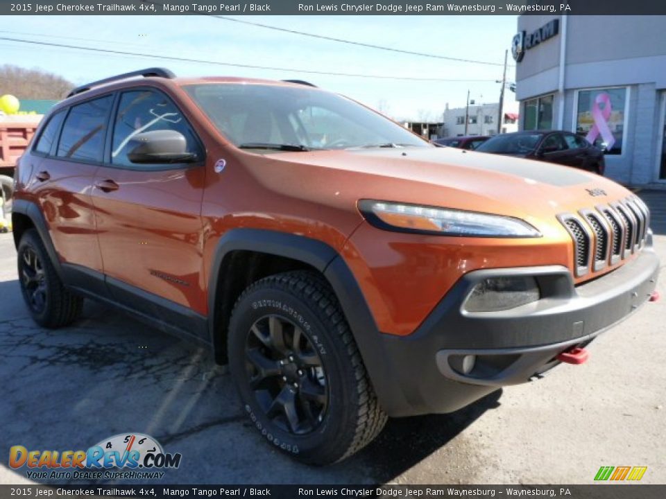 2015 Jeep Cherokee Trailhawk 4x4 Mango Tango Pearl / Black Photo #8