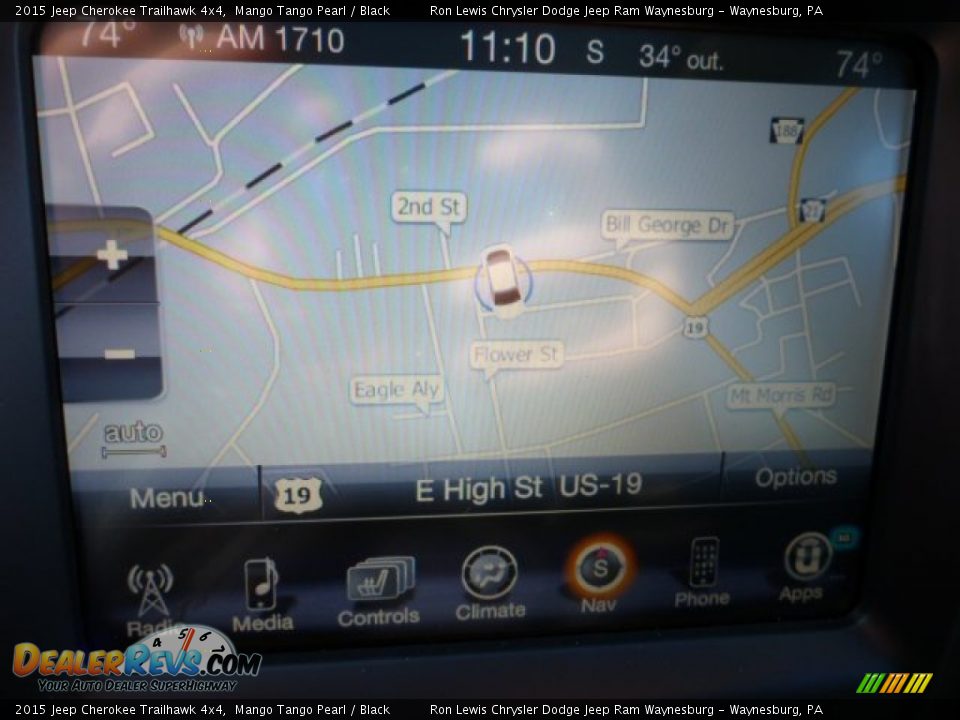 2015 Jeep Cherokee Trailhawk 4x4 Mango Tango Pearl / Black Photo #17