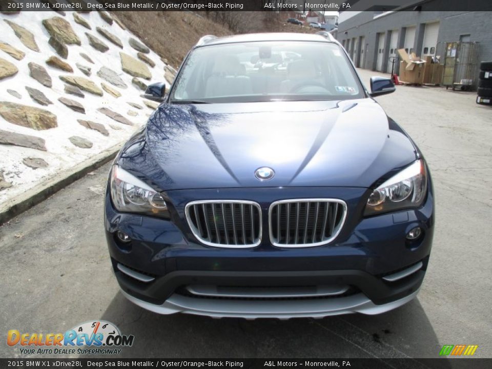 2015 BMW X1 xDrive28i Deep Sea Blue Metallic / Oyster/Orange-Black Piping Photo #8
