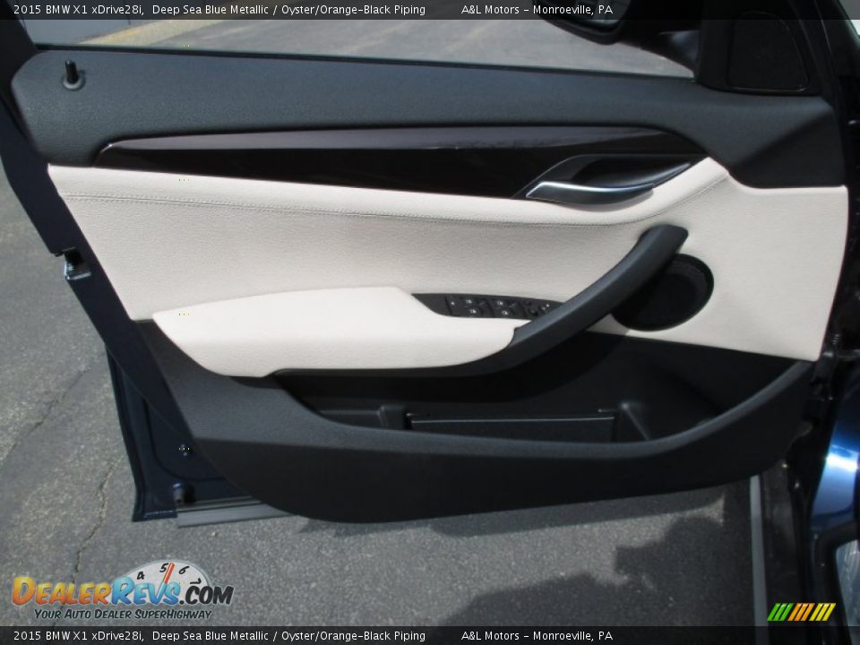 2015 BMW X1 xDrive28i Deep Sea Blue Metallic / Oyster/Orange-Black Piping Photo #10
