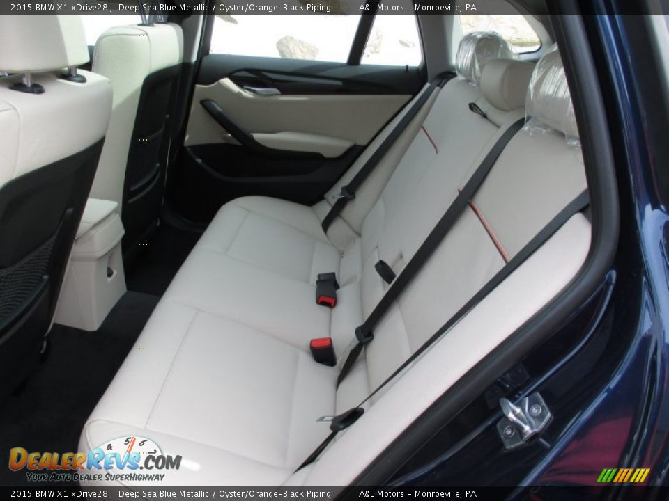 2015 BMW X1 xDrive28i Deep Sea Blue Metallic / Oyster/Orange-Black Piping Photo #13