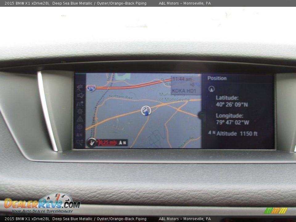 2015 BMW X1 xDrive28i Deep Sea Blue Metallic / Oyster/Orange-Black Piping Photo #16