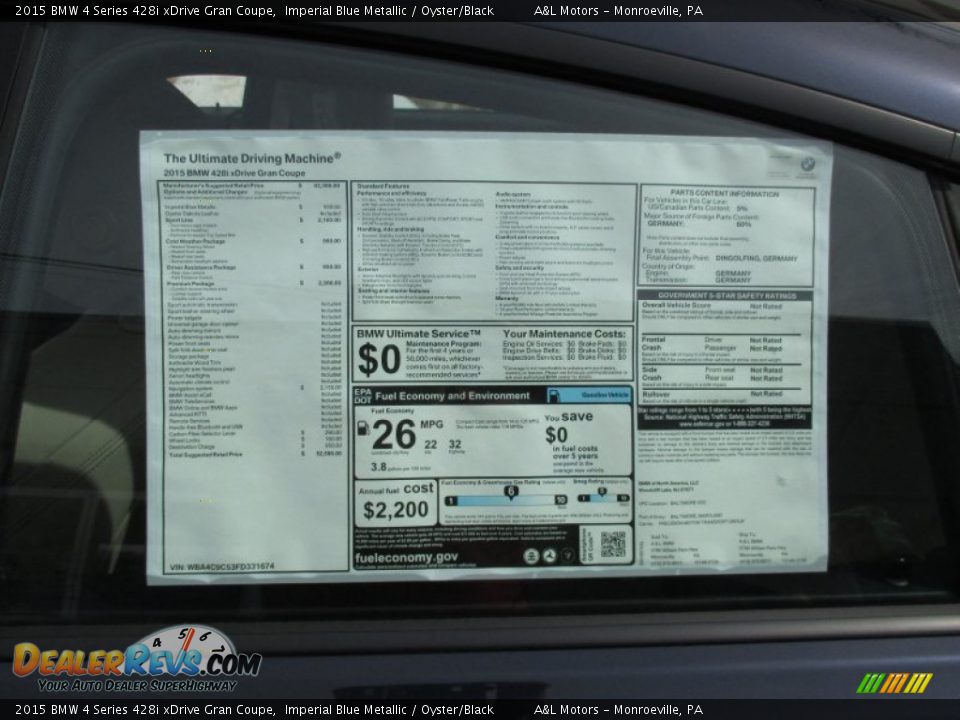 2015 BMW 4 Series 428i xDrive Gran Coupe Imperial Blue Metallic / Oyster/Black Photo #4