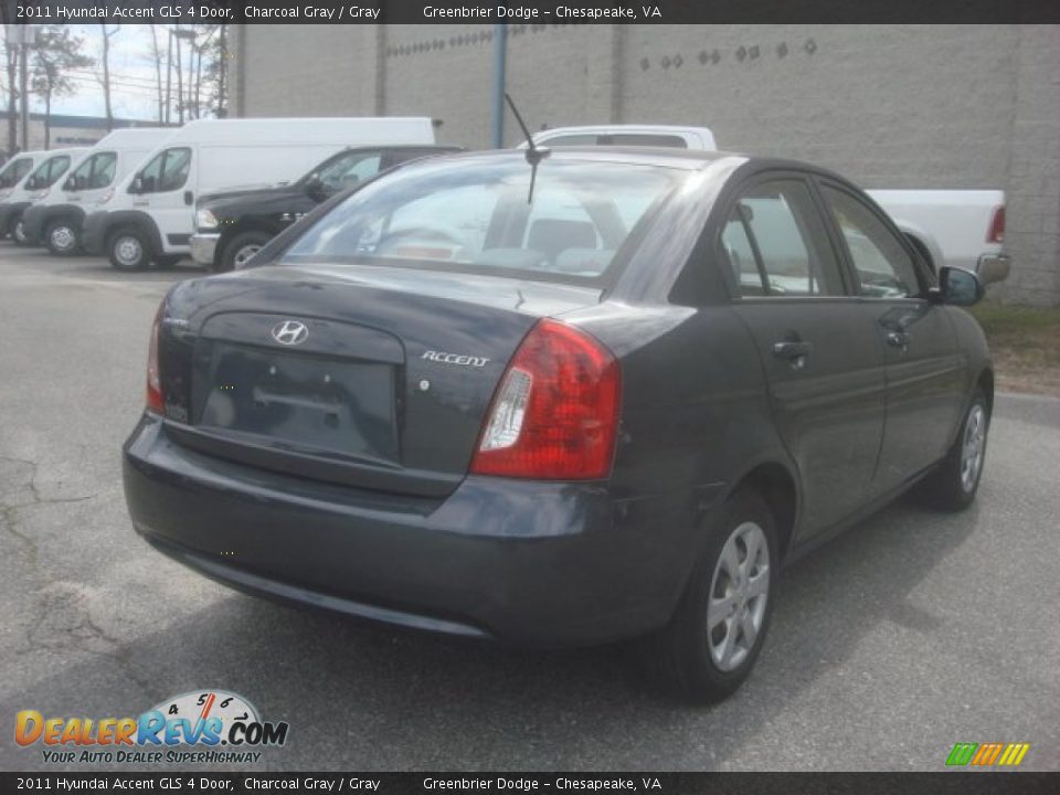 2011 Hyundai Accent GLS 4 Door Charcoal Gray / Gray Photo #12