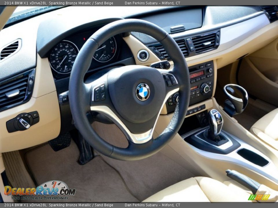 2014 BMW X1 xDrive28i Sparkling Bronze Metallic / Sand Beige Photo #5