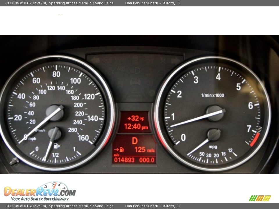 2014 BMW X1 xDrive28i Sparkling Bronze Metallic / Sand Beige Photo #15