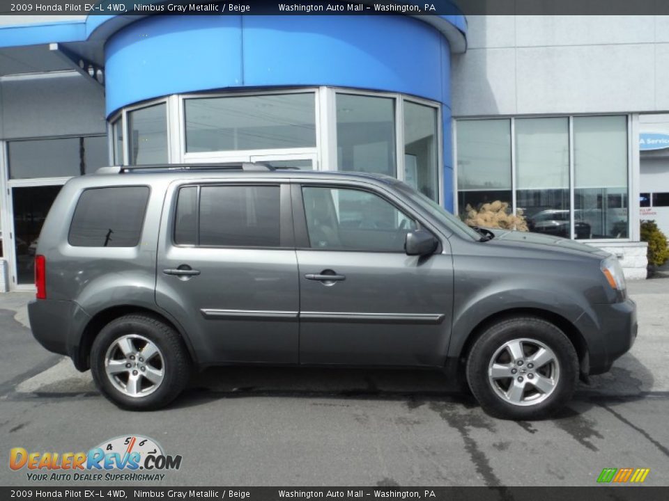 2009 Honda Pilot EX-L 4WD Nimbus Gray Metallic / Beige Photo #2
