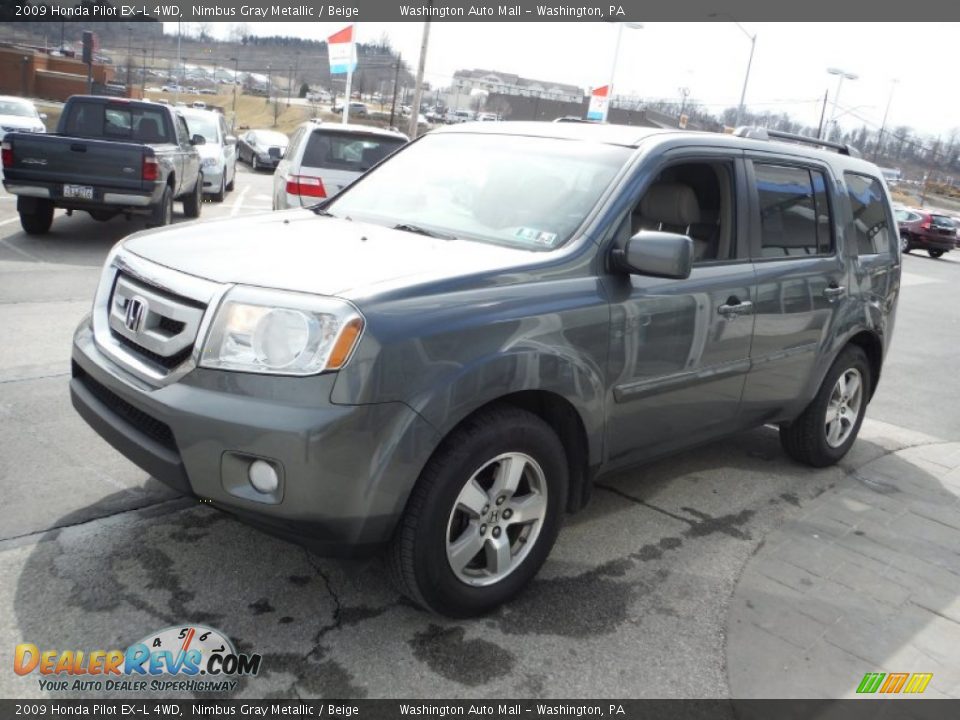 2009 Honda Pilot EX-L 4WD Nimbus Gray Metallic / Beige Photo #6