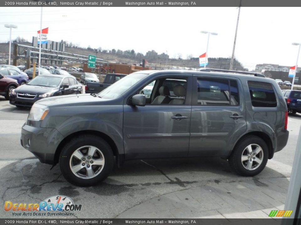 2009 Honda Pilot EX-L 4WD Nimbus Gray Metallic / Beige Photo #7