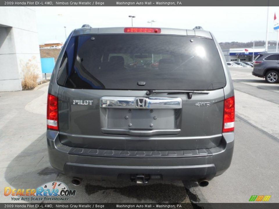 2009 Honda Pilot EX-L 4WD Nimbus Gray Metallic / Beige Photo #8