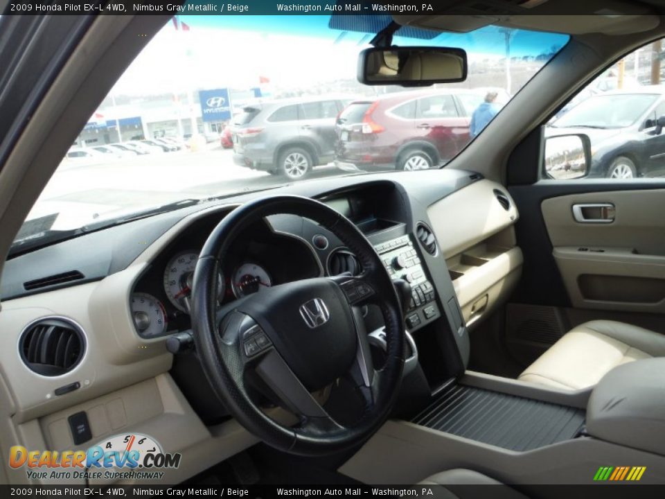 2009 Honda Pilot EX-L 4WD Nimbus Gray Metallic / Beige Photo #10
