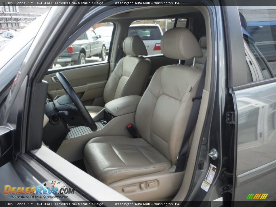 2009 Honda Pilot EX-L 4WD Nimbus Gray Metallic / Beige Photo #11