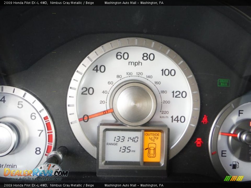 2009 Honda Pilot EX-L 4WD Nimbus Gray Metallic / Beige Photo #20