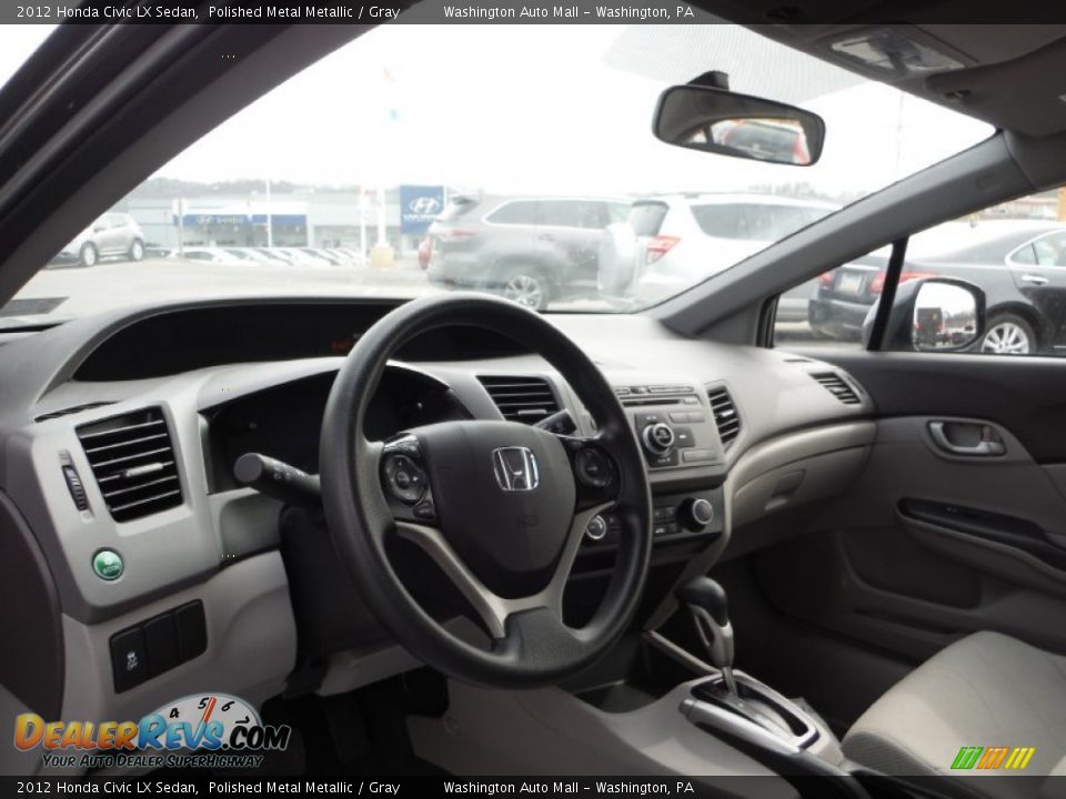 2012 Honda Civic LX Sedan Polished Metal Metallic / Gray Photo #10