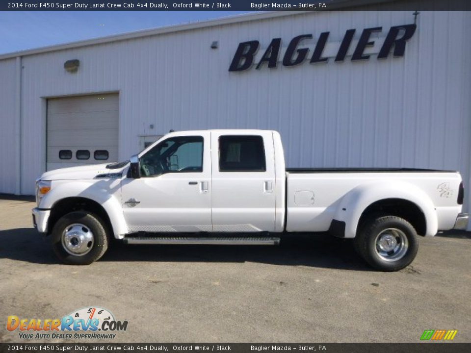 2014 Ford F450 Super Duty Lariat Crew Cab 4x4 Dually Oxford White / Black Photo #2