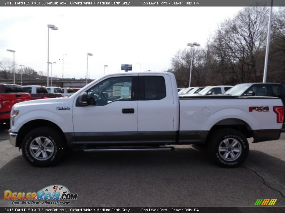 2015 Ford F150 XLT SuperCab 4x4 Oxford White / Medium Earth Gray Photo #5
