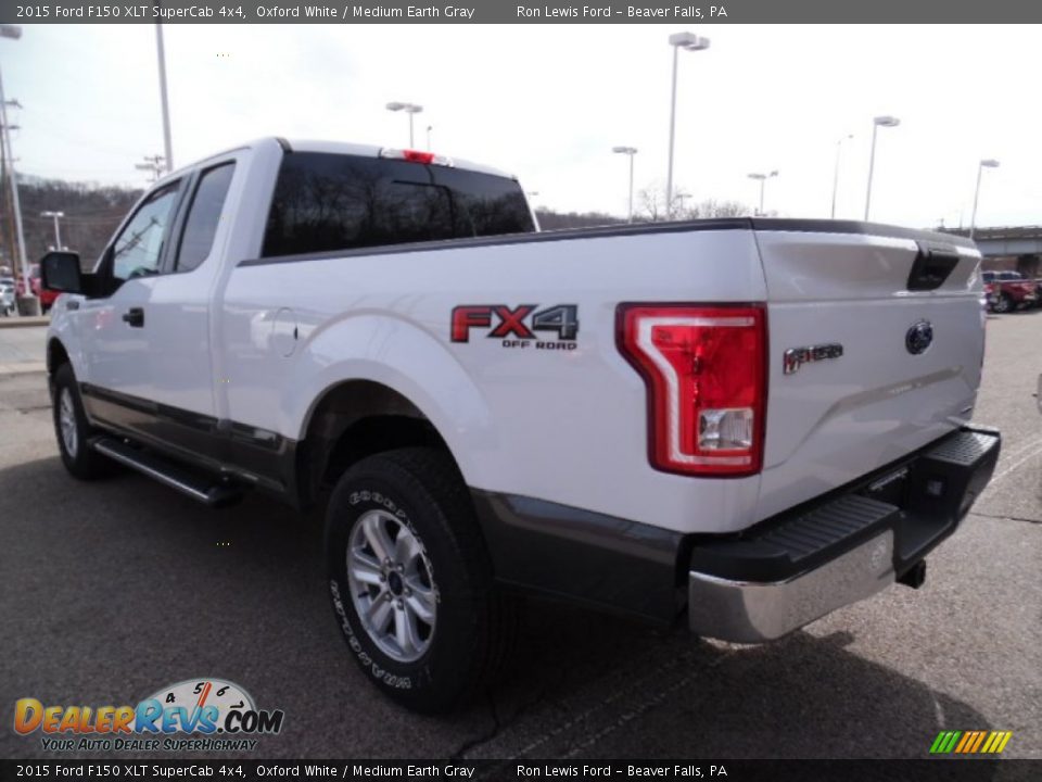 2015 Ford F150 XLT SuperCab 4x4 Oxford White / Medium Earth Gray Photo #6