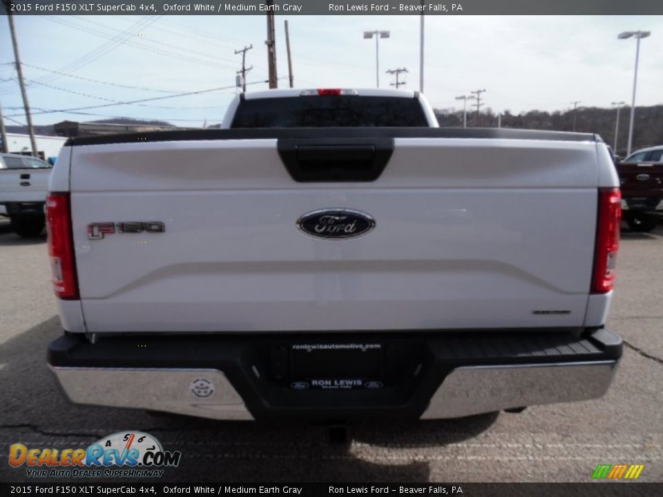 2015 Ford F150 XLT SuperCab 4x4 Oxford White / Medium Earth Gray Photo #7