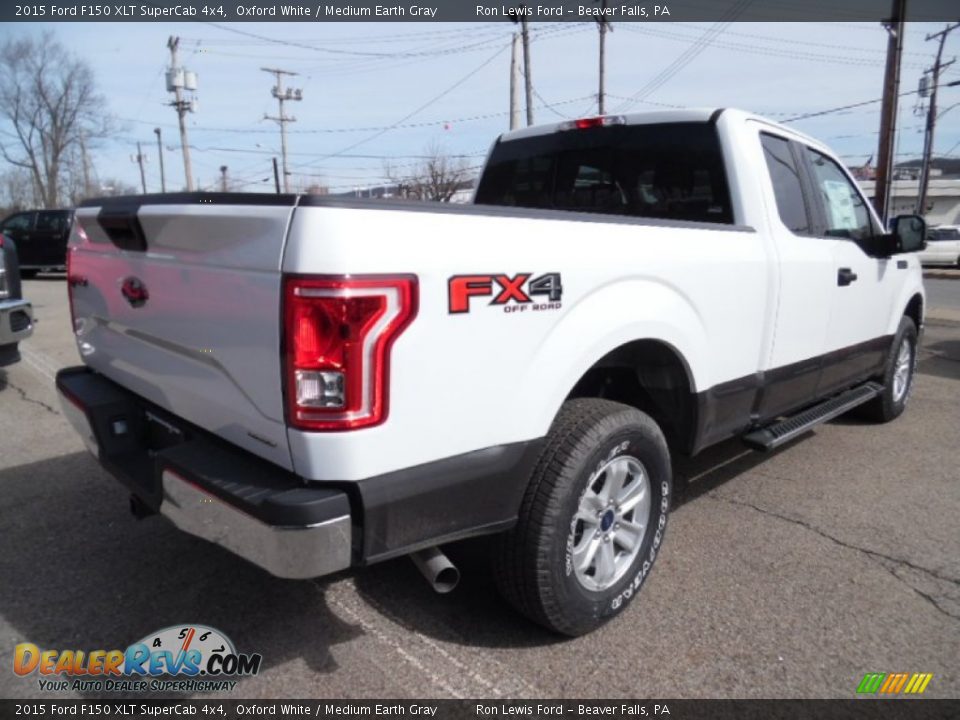 2015 Ford F150 XLT SuperCab 4x4 Oxford White / Medium Earth Gray Photo #9