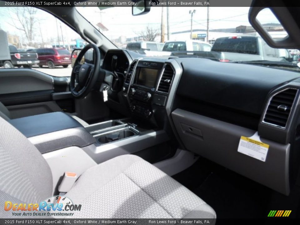 2015 Ford F150 XLT SuperCab 4x4 Oxford White / Medium Earth Gray Photo #10