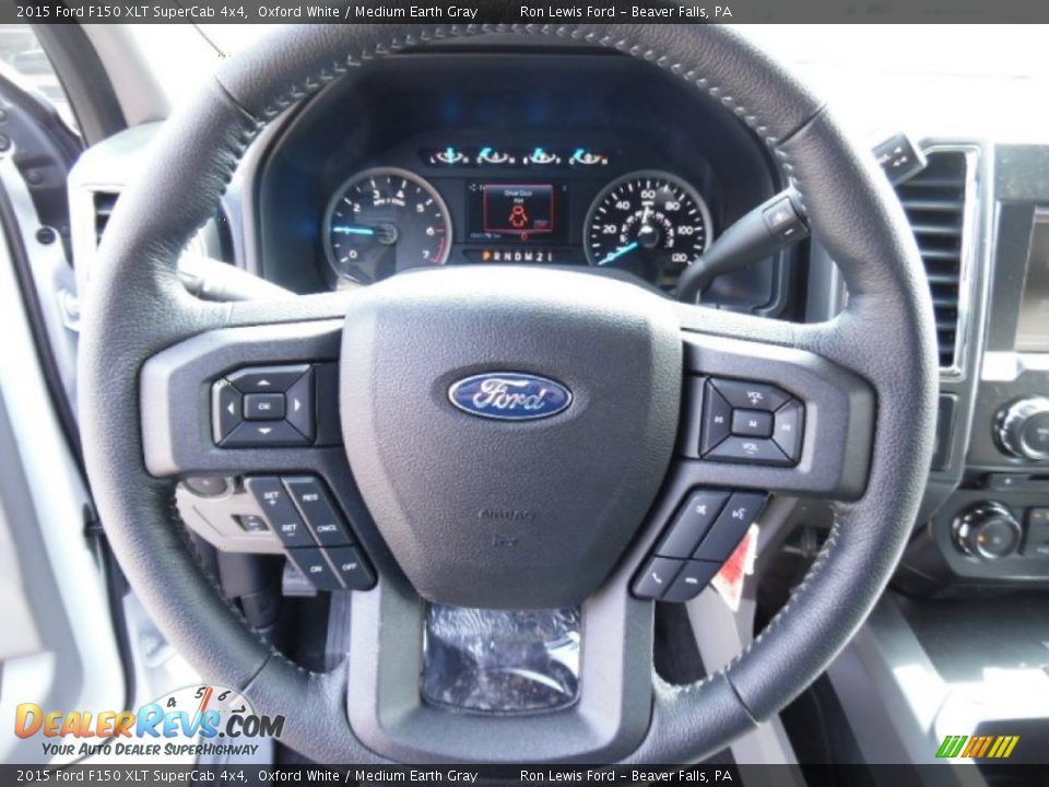 2015 Ford F150 XLT SuperCab 4x4 Oxford White / Medium Earth Gray Photo #18