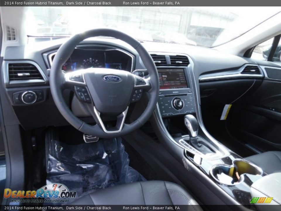 2014 Ford Fusion Hybrid Titanium Dark Side / Charcoal Black Photo #13