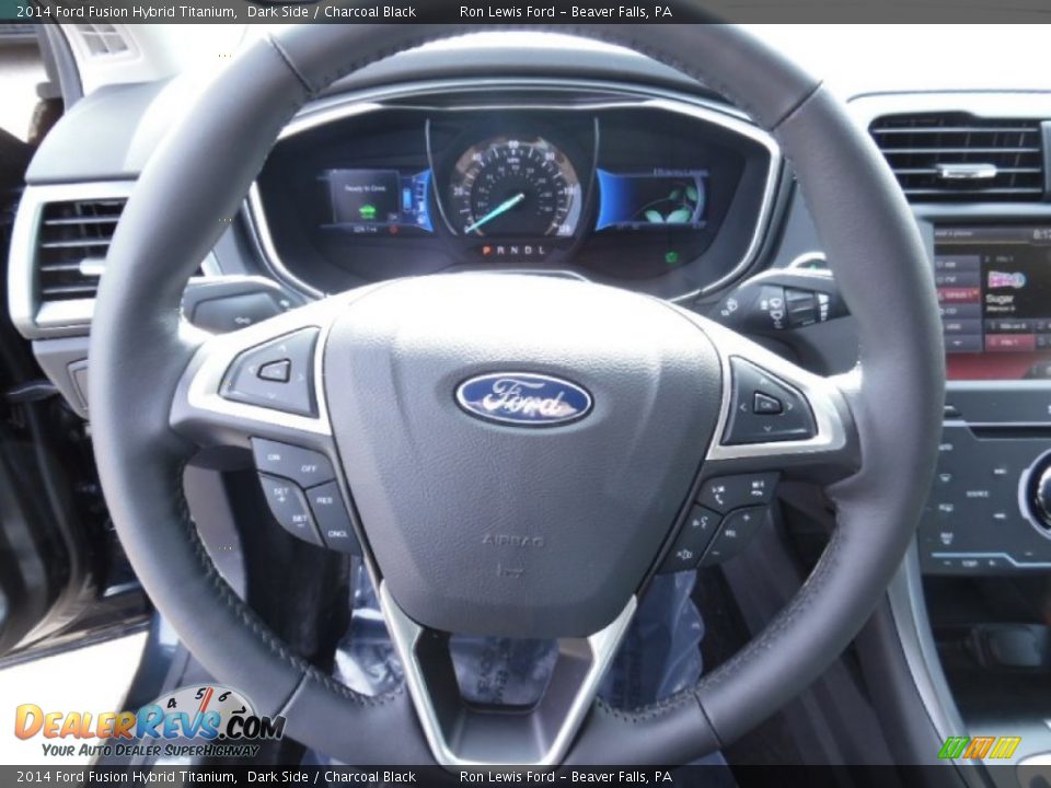 2014 Ford Fusion Hybrid Titanium Dark Side / Charcoal Black Photo #17