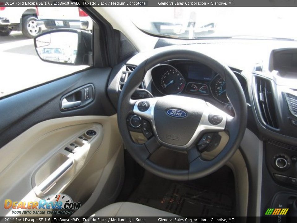 2014 Ford Escape SE 1.6L EcoBoost 4WD Tuxedo Black / Medium Light Stone Photo #15