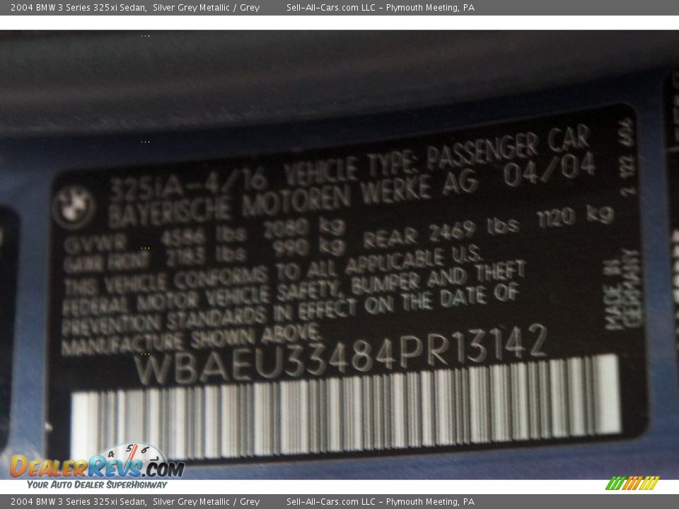 2004 BMW 3 Series 325xi Sedan Silver Grey Metallic / Grey Photo #13