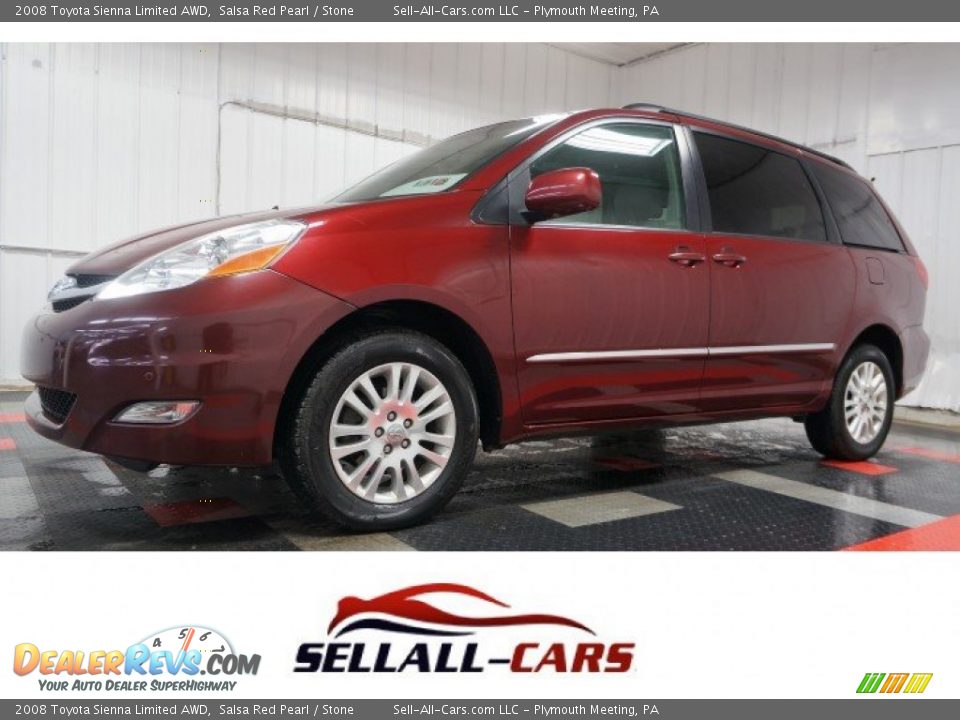 2008 Toyota Sienna Limited AWD Salsa Red Pearl / Stone Photo #1
