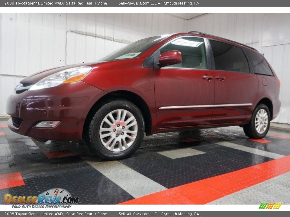 2008 Toyota Sienna Limited AWD Salsa Red Pearl / Stone Photo #2