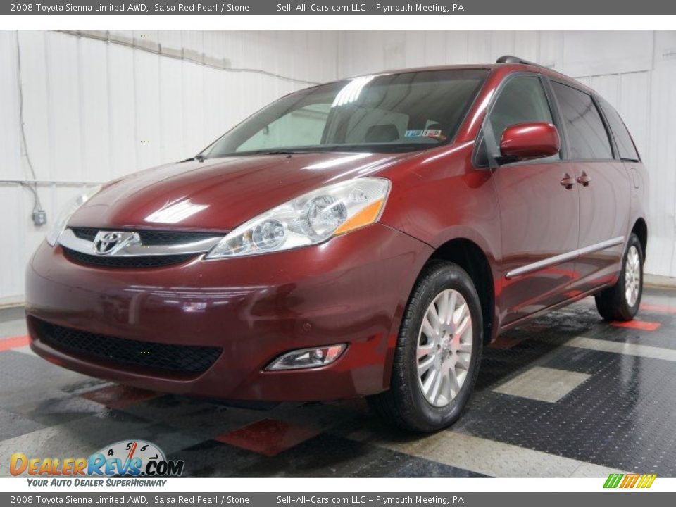 2008 Toyota Sienna Limited AWD Salsa Red Pearl / Stone Photo #3