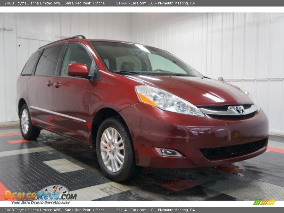 2008 Toyota Sienna Limited AWD Salsa Red Pearl / Stone Photo #5